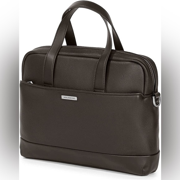 Moleskine Other - Moleskin Brown Leather Classic Match Slim Laptop Briefcase
